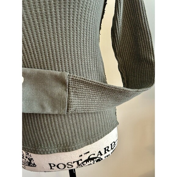 FREE PEOPLE We The Free Roll With it Thermal Moss Shaved Waffle Knit Small - Picture 6 of 6